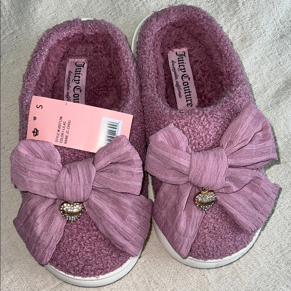 Juicy Couture Women's Slippers in Soft Pink with Bows